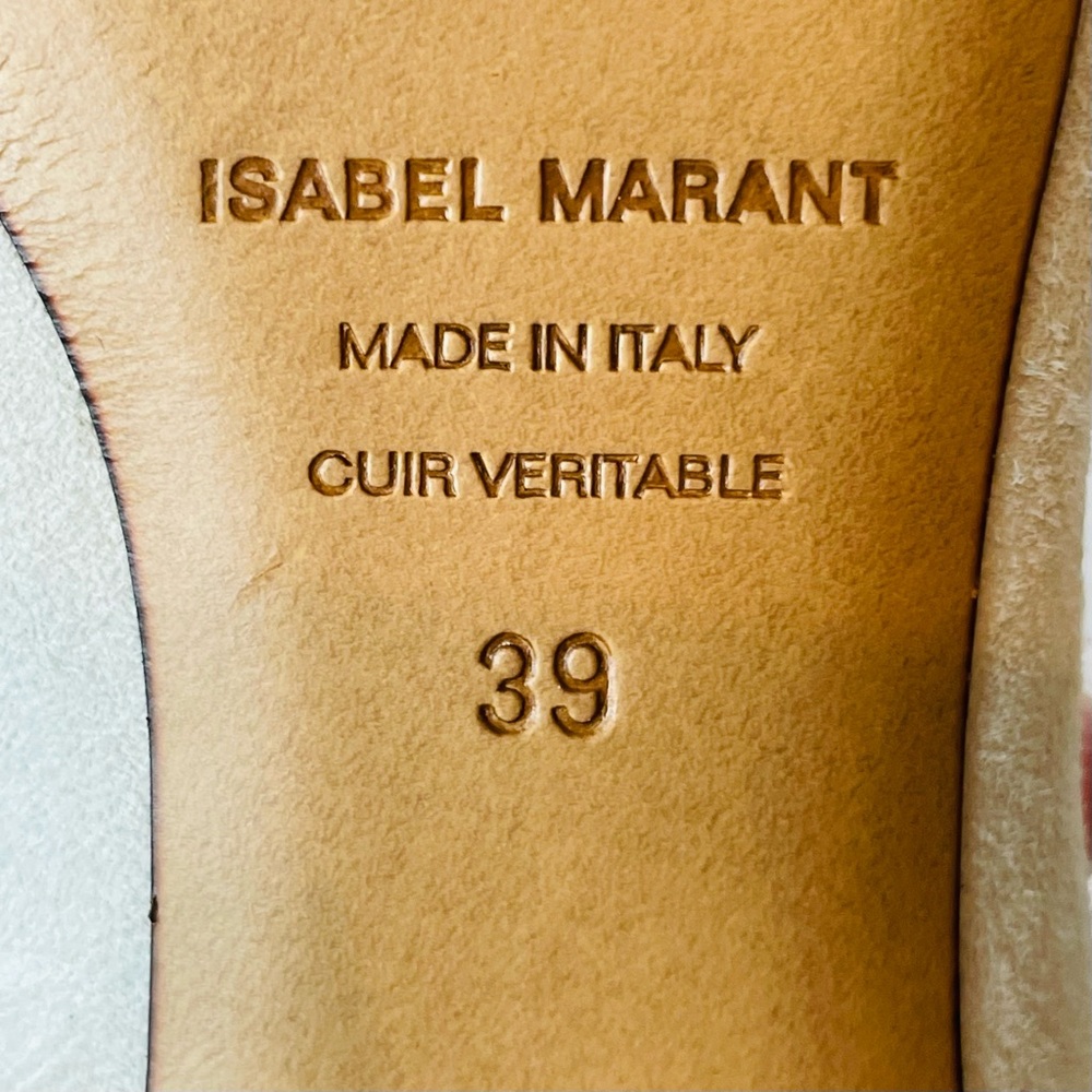Isabel Marant White Suede and Leather Pointed Toe Heels - Picture 8 of 11